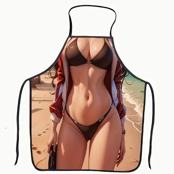 Kötény bikinis fotóval